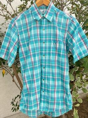 Vintage 1980s Flying Scotsman Plaid Mallard Shirt Made USA Small 19x28
